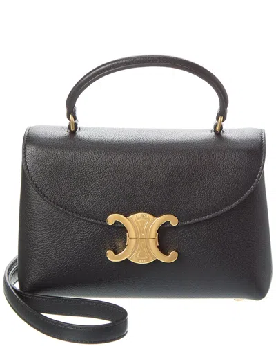 Celine Teen Nino Leather Top Handle Satchel In Black