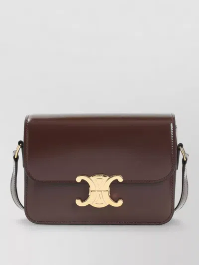 Celine Teen Triomphe Adjustable Strap Shoulder Bag In Brown