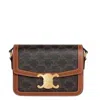 Celine Brown Triomphe Canvas Crossbody Handbag For Women In Brown