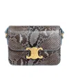 Celine Teen Triomphe Bag In Python Patchwork In Gray