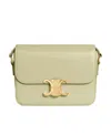 Celine Teen Triomphe Bag In Shiny Calfskin In Green