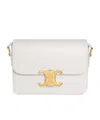 Celine Teen Triomphe Bag In Shiny Calfskin In White