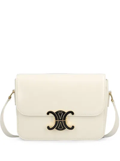 Celine White Cotton Black Teen Triomphe In Blue