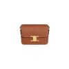 Celine Women Teen Triomphe Leather Shoulder Bag In Brown