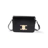 Celine Teen Triomphe Leather Crossbody Bag In Black