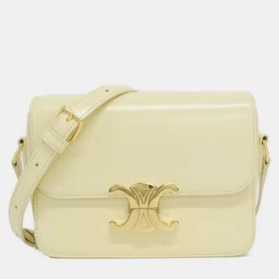 Pre-owned Celine Teen Triomphe Shoulder Bag In Sand