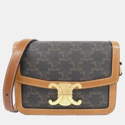 Pre-owned Celine Teen Triomphe Shoulder Bag In Brown