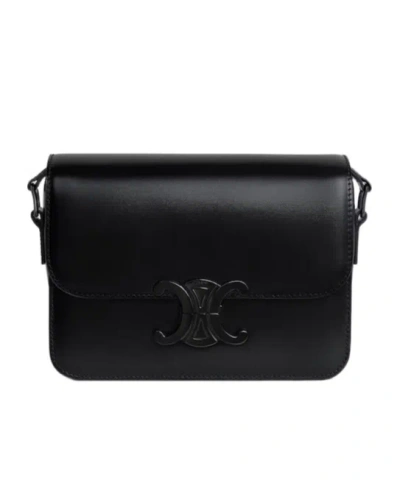 Celine Teen Triomphe Shoulder Bag In Black