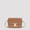 Celine Bronze Teen Triomphe Calf Leather Shoulder Bag In Brown