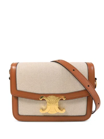 Pre-owned Celine Teen Triomphe Shoulder Bag In Brown