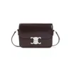 Celine Teen Triomphe Shoulder Bag With Adjustable Strap In Burgundy