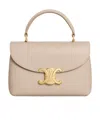 Celine Ten Nino Logo Shoulder Bag In Nude