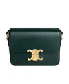 Celine Ten Triomphe Clamshell Shoulder Bag In Green