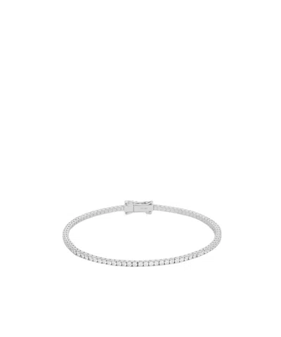 Celine Tennis Bracelet In White Gold And Diamonds In Platinum/white