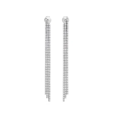 Celine Tennis Cocktail Earrings In White Gold And Diamonds In Metallic