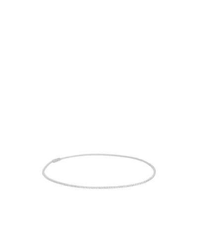 Celine Tennis Necklace In White Gold And Diamonds In Platinum And White