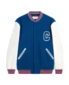 Celine Textured Wool College Style Jacket In Blue