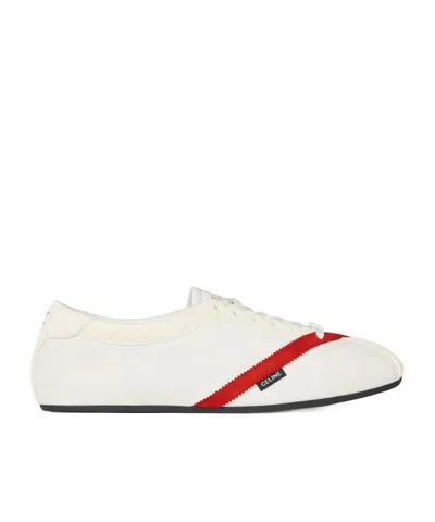 Celine The Flat Sneaker In Gros Grain, Velvet, Suede Goatskin And Lambskin In Multi