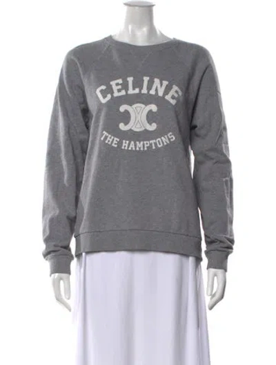 Pre-owned Celine The Hamptons Graphic Print Sweatshirt In Gray