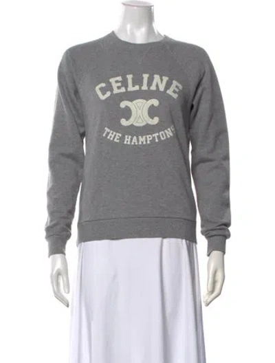 Pre-owned Celine The Hamptons Graphic Print Sweatshirt In Grey