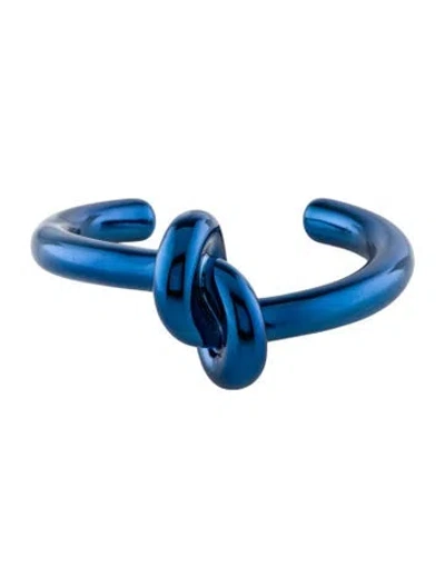 Pre-owned Celine Thick Knot Bracelet, 6" In Blue