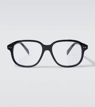 Celine Thin 2 Dots Square Glasses In Black