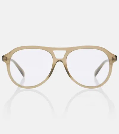 Celine Thin Aviator Glasses In Neutral