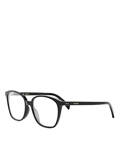 Celine Thin Geometric Eyeglasses, 57mm In Black