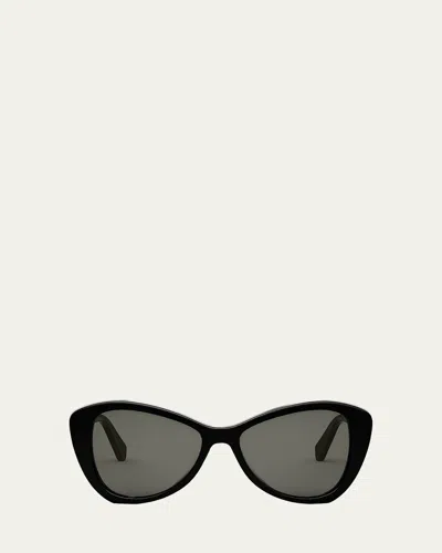 Celine Thin Logo Acetate Butterfly Sunglasses In Black