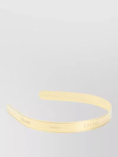 Celine Thin Metallic Steel Headband Slim Design In Gold