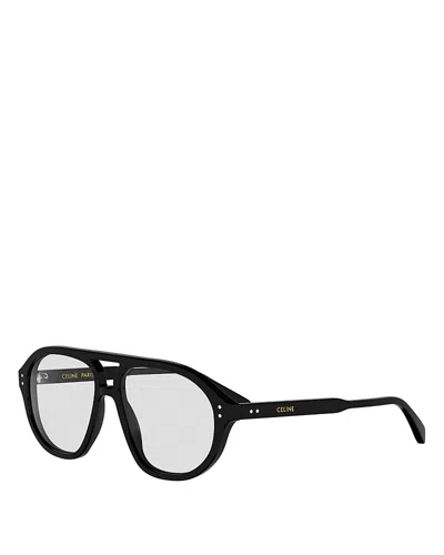 Celine Thin Pilot Eyeglasses, 56mm In Black