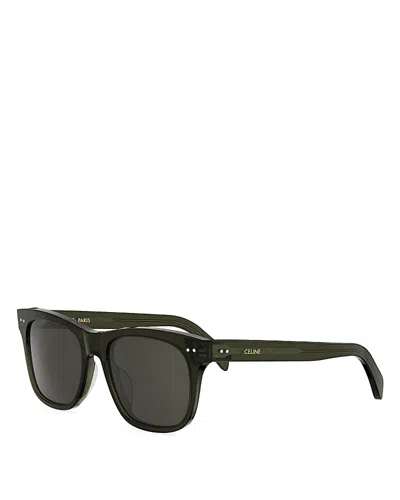 Celine Thin Square Sunglasses, 54mm In Green