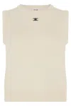 Celine Sleeveless Thin Wool Top In Gold