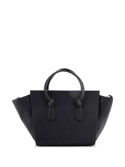 Pre-owned Celine Tie Knot Grainy Leather Mini Tote Bag In Black