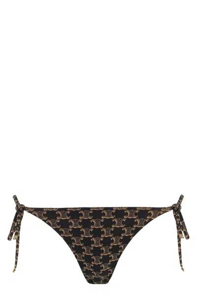 Celine Tie Side Bikini Hipster In Black