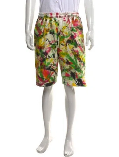 Pre-owned Celine Tie-dye Print Jogger Shorts In Green