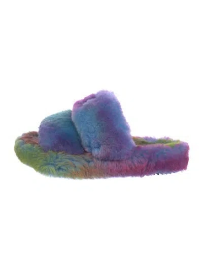 Pre-owned Celine Tie-dye Print Slides In Blue