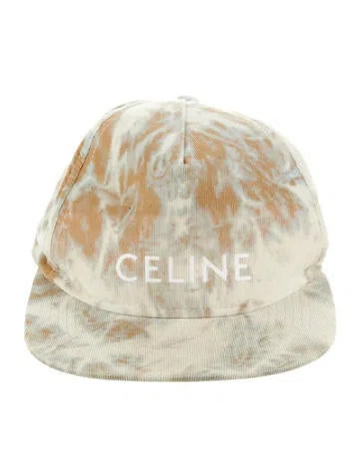 Pre-owned Celine Tie-dye Velvet Logo Baseball Cap In Neutral