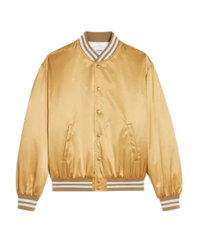 Celine Tiger Embroidered Teddy Jacket In Yellow
