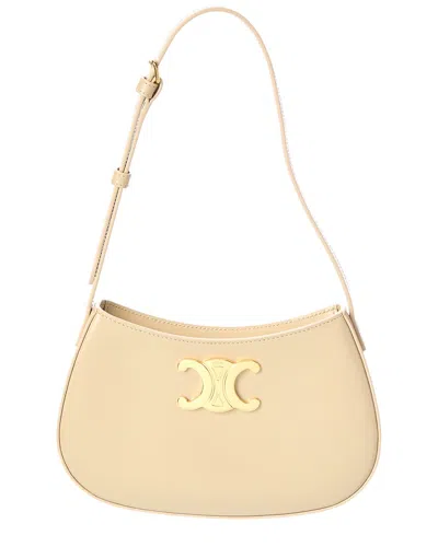 Celine Tilly Medium Leather Shoulder Bag In Neutral