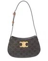 Celine Medium Tilly Bag In Triomphe Canvas And Calfskin In Brown