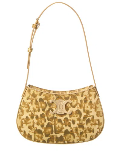 Celine Tilly Medium Triomphe Coated Canvas Shoulder Bag In Brown