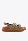 Celine Tippi Triomphe Suede Sandal