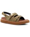 Celine Tippi Triomphe Suede Sandal In Brown