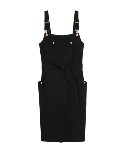 Celine Tooling Strap Dress In Black