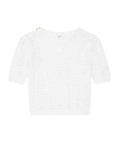 Celine Top In Cotton Pointelle In White