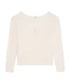 Celine Top In Triomphe Cotton Pointelle In Cream