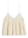 Celine Top With Thin Straps In Crochet Cotton In White