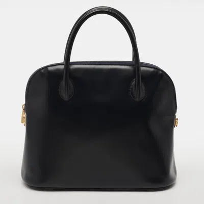 Pre-owned Celine Top Zip Dome Vintage Navy Blue Leather Satchel