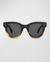 Celine Tortoiseshell Acetate Cat-eye Sunglasses In Black